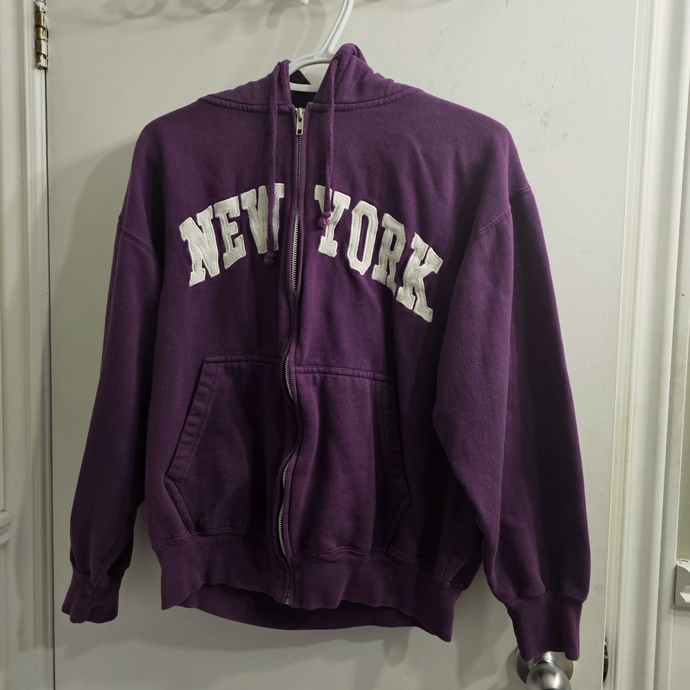 Popular Sports New York Purple Zipup Hoodie
